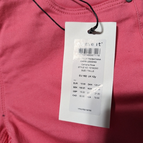 NWT Name it pink kids Capri basic needs pants size 12y - Picture 2 of 11